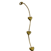 Three Hearts Delight Gold Bracelet